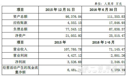 潍柴中机公司2015年及2016年1-6月(审计后)的主要财务
.jpg