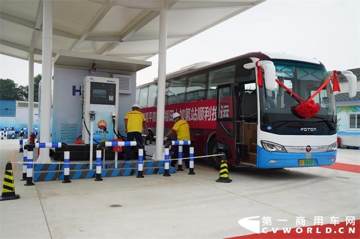 8月15日，福田汽车与中国石油合作建设的首座加氢站投运仪式在北京昌平隆重举行。