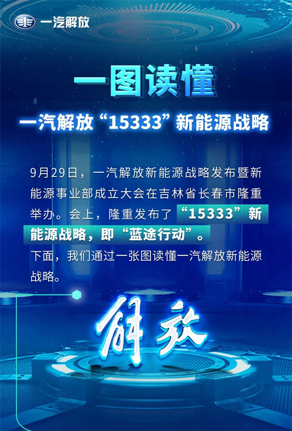 9月29日，一汽解放发布最新新能源战略。