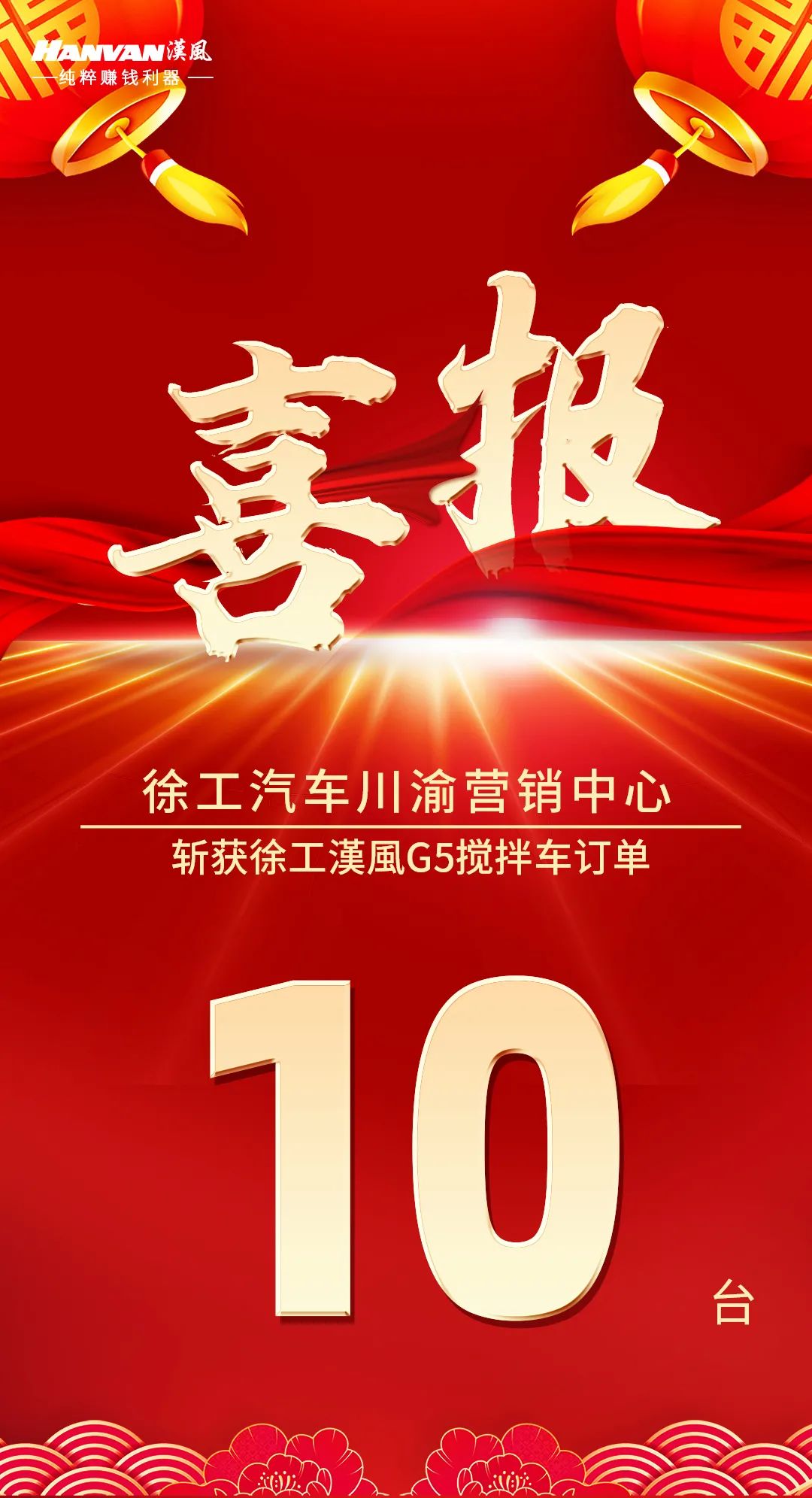 “春风浩浩人迎暖，紫气腾腾虎送吉”，春天的脚步已经来临，随着气温逐步回暖，搅拌车市场也迎来升温，成都锦和通运汽车销售有限公司再次向客户交付10台徐工漢風G5 轻量化搅拌车。