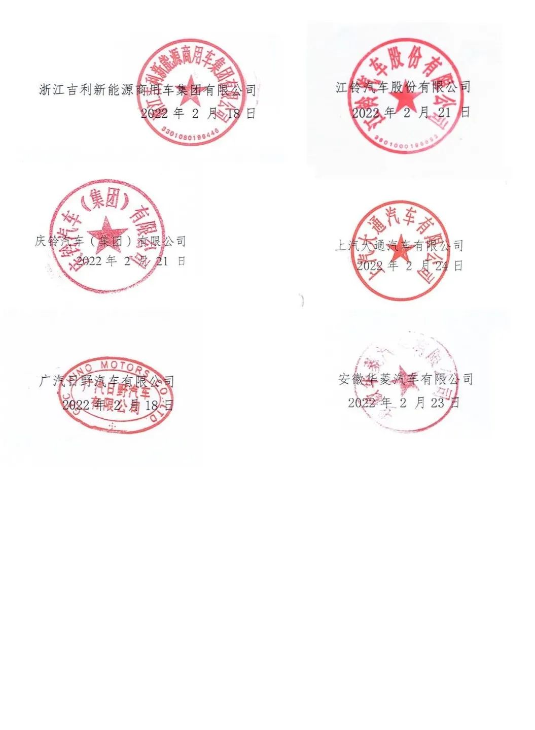 2022年1月7日，工业和信息化部、公安部联合下发了《关于进一步加强轻型货车、小微型载客汽车生产和登记管理的通知》（以下简称《通知》）。中国汽车工业协会充分发挥桥梁和纽带作用，引导行业企业全面落实《通知》有关要求，组织中国载货汽车生产企业联席会（C8）成员单位、列席单位，积极响应国家号召，推动行业自律，并向社会公开承诺：进一步加强生产一致性、委托改装和整车合格证的管理，切实承担产品安全质量、生产一致性主体责任，积极推动“大吨小标”和注册登记违规车辆治理工作。