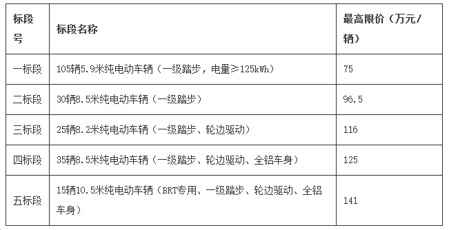 2024年210辆公交车辆采购项目