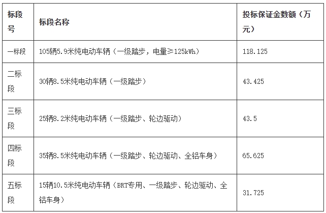 2024年210辆公交车辆采购项目